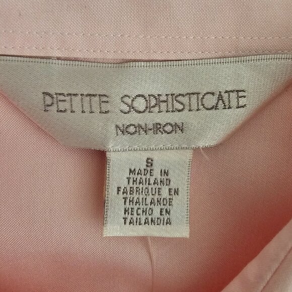 Petite Sophisticate Non-Iron Long Sleeve Button Down Shirt | NWT | SP | Pink - Picture 10 of 15